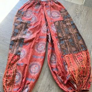 NEW Hippy Orange and brown patches yoga pants